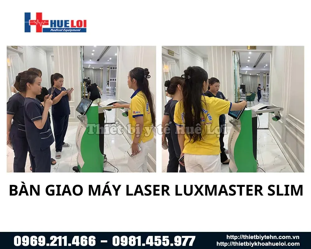 Bàn giao máy laser trị liệu tần số thấp cho phònng spa