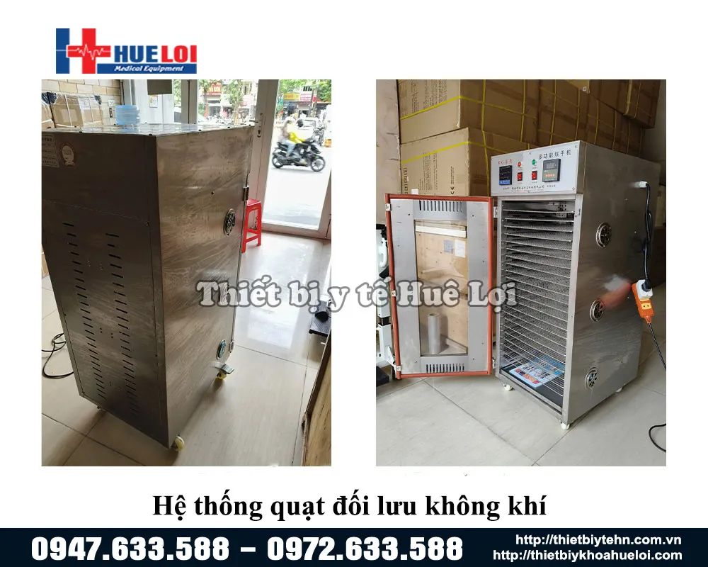 Hệ thống quạt đối lưu của tủ sấy dược liệu 1 cửa 22 tầng