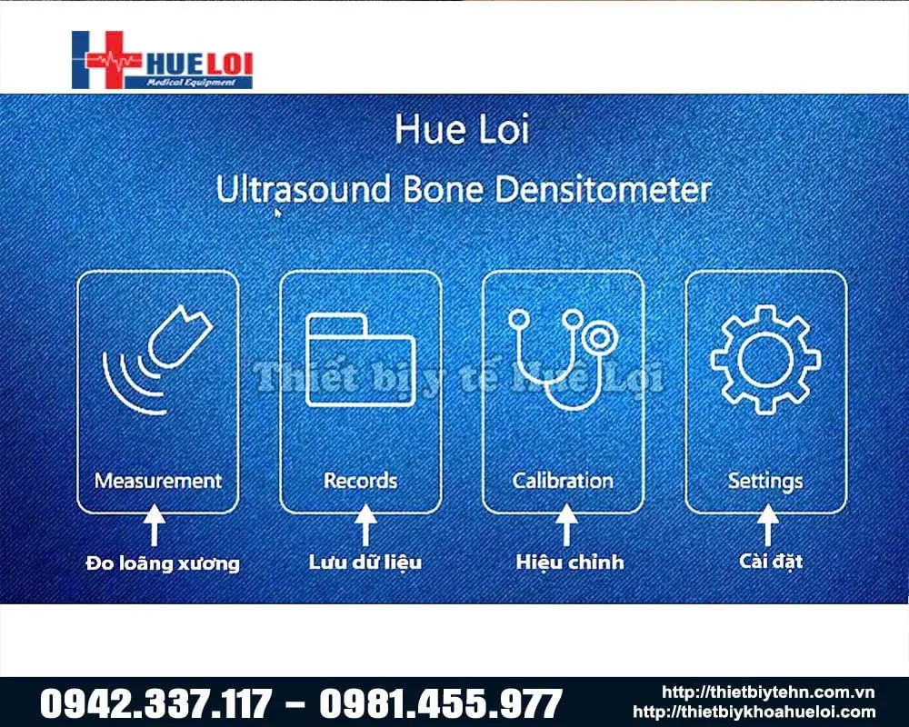 Giao diện máy đo loãng xương giá rẻ