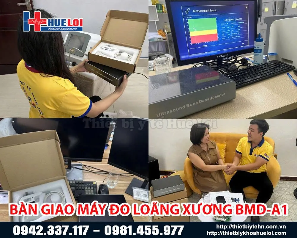 Bàn giao lắp đặt máy đo loãng xương cho phòng khám