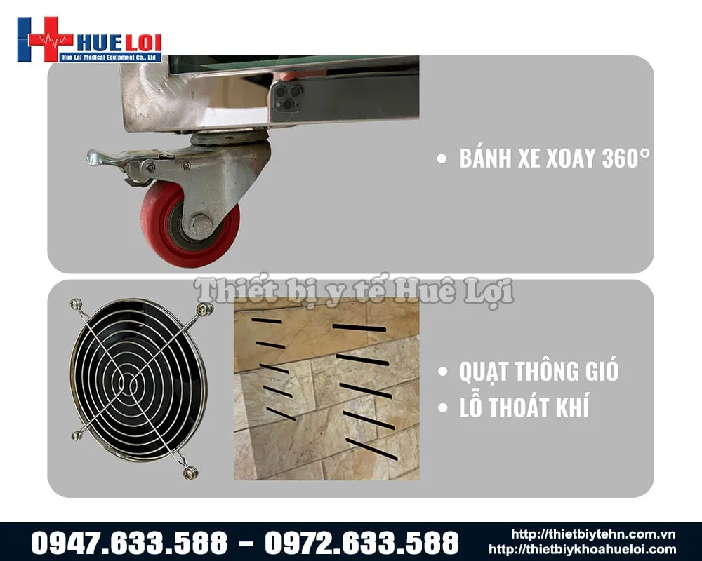 Thông số kỹ thuật tủ làm khô thuốc bắc 10 tầng HL-10B