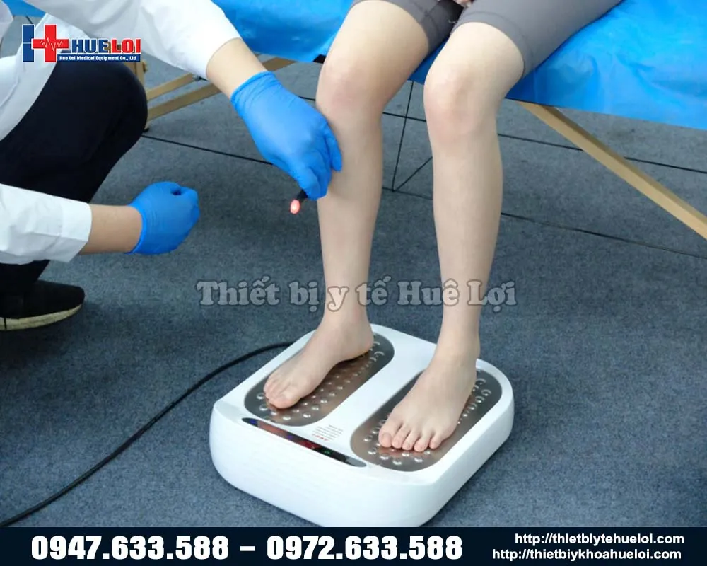 Ảnh thực tế điều trị bằng sóng terahertz vùng bàn chân