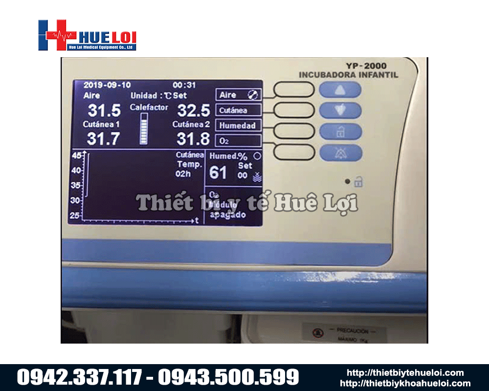Bảng điều khiển lòng ấp chăm sóc trẻ sơ sinh yp 2000
