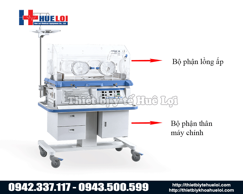 Cấu tạo máy sưởi chăm sóc em bé yp910