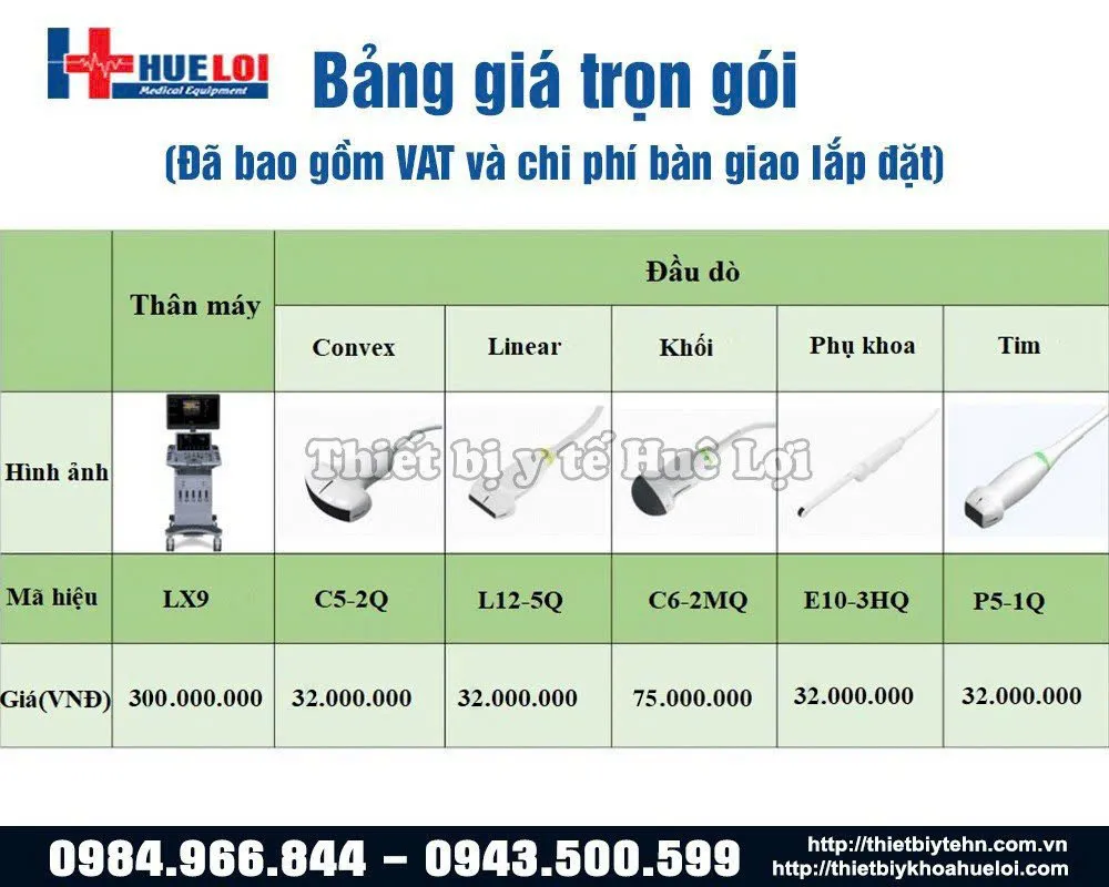 Bảng giá máy siêu âm edan lx9