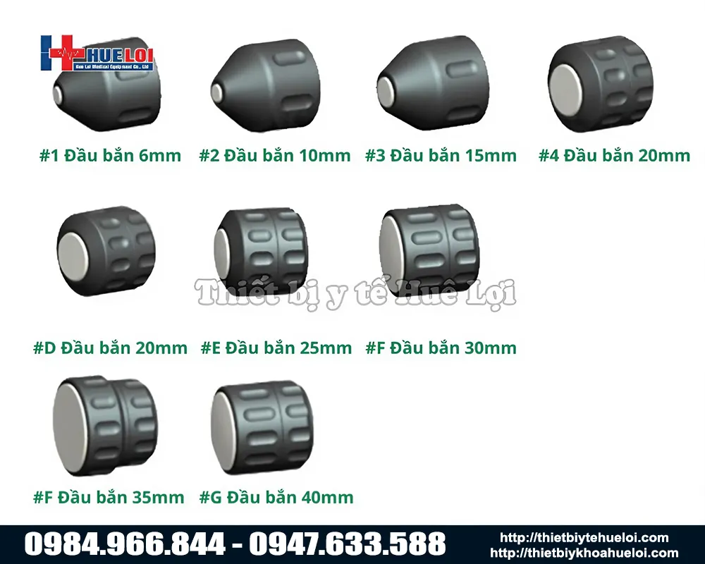 Các đầu bắn của máy xung kích t703