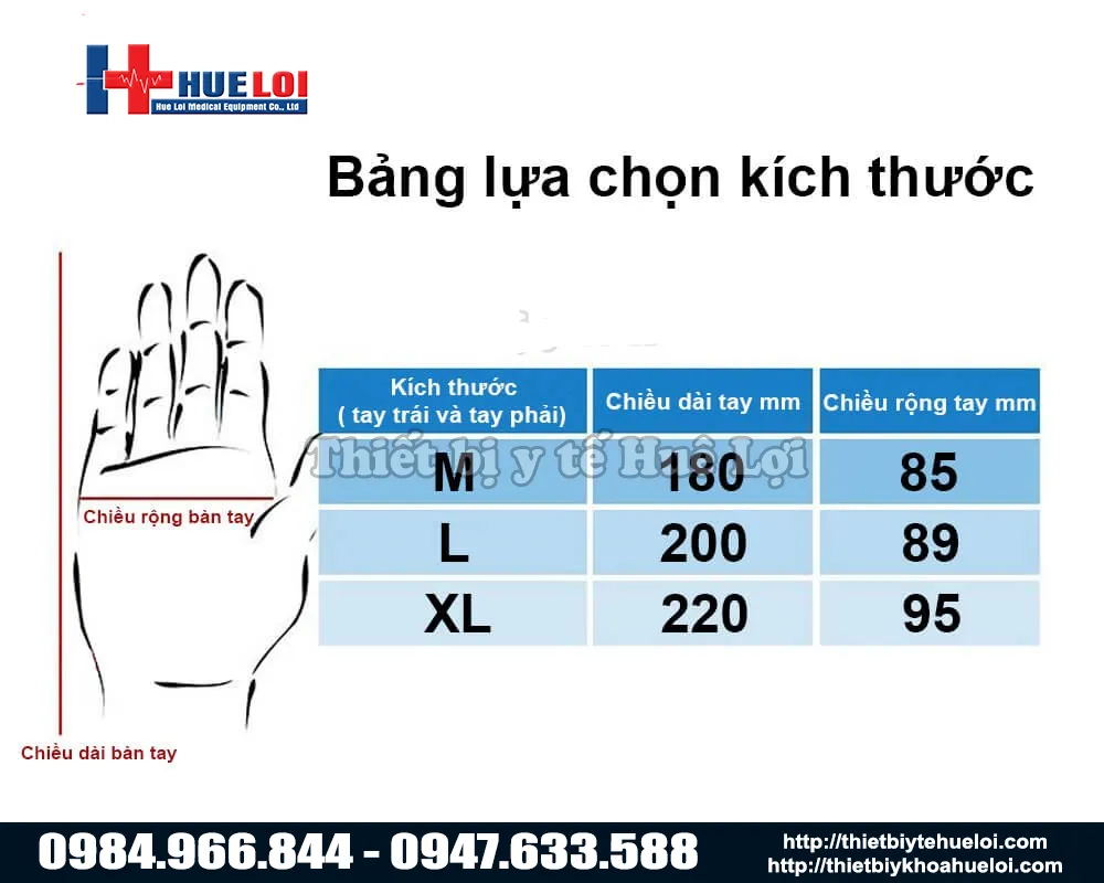 bảng đo size tay khi mua găng tay robot thế hệ mới
