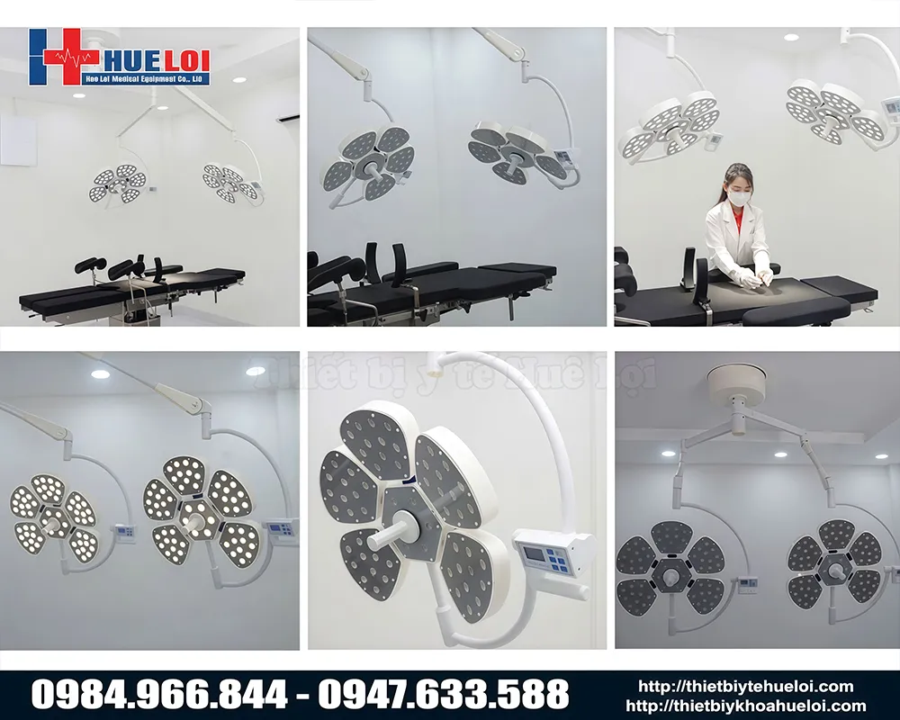 Đèn phẫu thuật treo trần 5 cánh không hắt bóng cao cấp