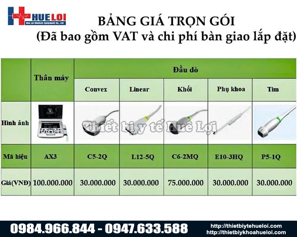 Bảng giá máy siêu âm ax3