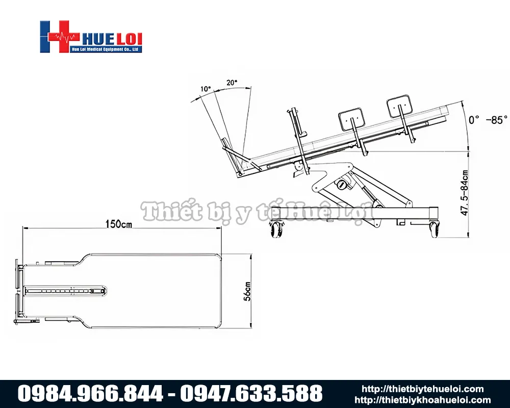 Thông số kỹ thuật giường tập đứng trẻ em coinfycare el12c