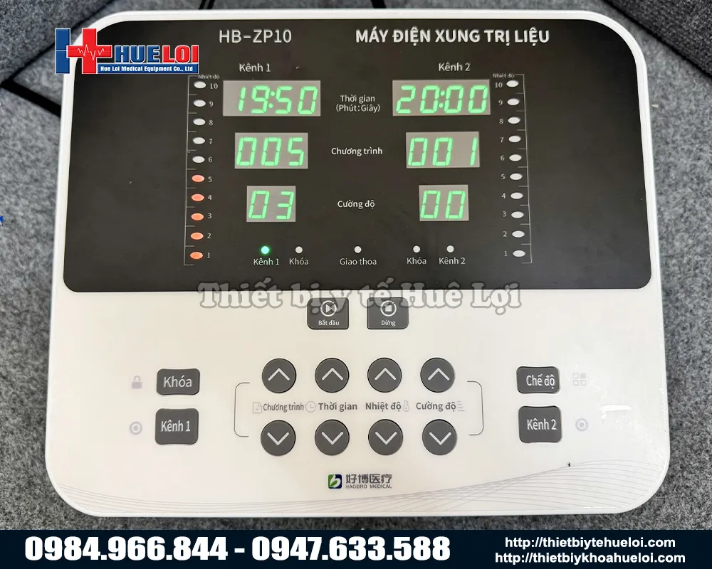 Máy điện xung trung tần 2 kênh trị liệu độc lập giá rẻ