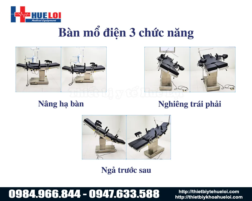 công năng bàn mổ điện 3 chức năng