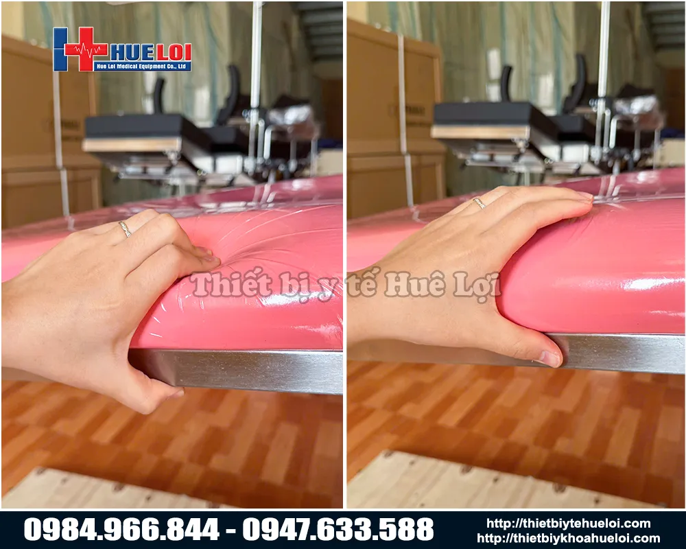 Nệm đàn hồi cao cấp của giường khám phụ khoa bằng điện