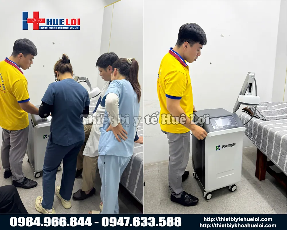 Bàn giao máy vi sóng trị liệu amt b1