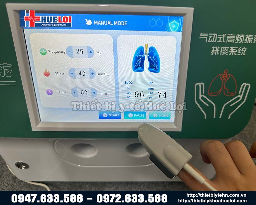 Chức năng đo Spo2 của máy vỗ rung long đờm