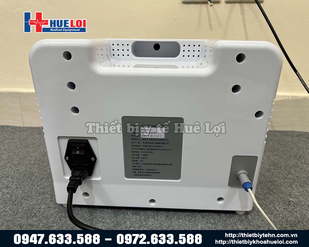 Mặt sau của máy vỗ rung long đờm