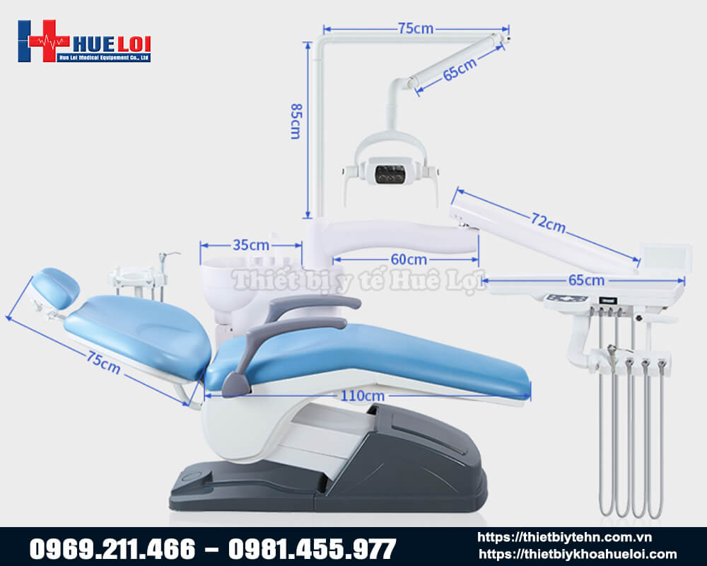 kích thước ghế khám nha tj2688a1