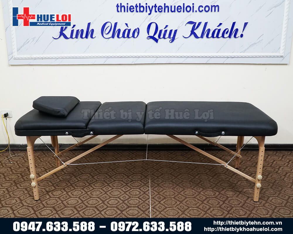 Giường massage gấp gọn chân gỗ