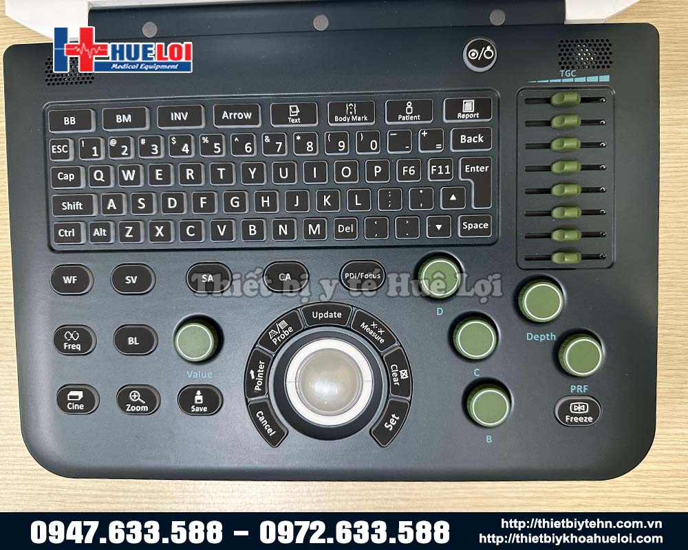 mặt trước máy siêu âm